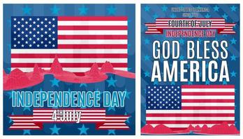 twee interessante posters op de onafhankelijkheidsdag van Amerika. voorraad vector afbeelding