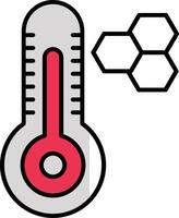 thermometer gevulde voor de helft besnoeiing icoon vector