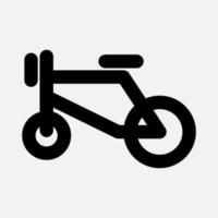 fiets icoon. platte vectorillustratie in zwart op witte achtergrond vector