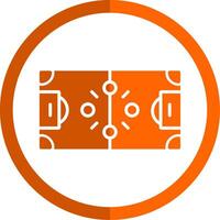 Amerikaans voetbal strategie glyph oranje cirkel icoon vector