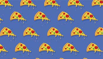 herhaald stuk pizza met een blauwe achtergrond vector