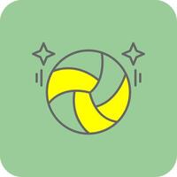 volleybal gevulde geel icoon vector