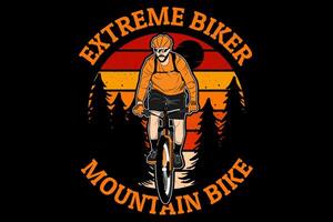 extreme biker mountainbike ontwerp vintage retro vector