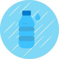 water fles vlak blauw cirkel icoon vector