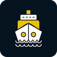 schip glyph twee kleur icoon vector