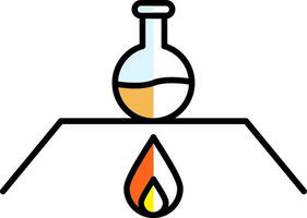 brander gevulde voor de helft besnoeiing icoon vector