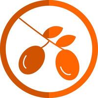 olijf- glyph oranje cirkel icoon vector