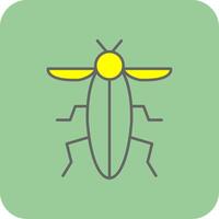 insect gevulde geel icoon vector