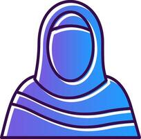 Moslim vrouw helling gevulde icoon vector