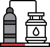 olie raffinaderij gevulde voor de helft besnoeiing icoon vector