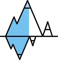 gletsjer gevulde voor de helft besnoeiing icoon vector