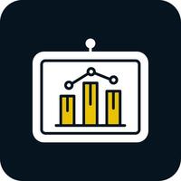 staafdiagram glyph tweekleurig pictogram vector