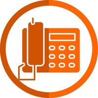 telefoon glyph oranje cirkel icoon vector