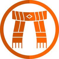 sjaal glyph oranje cirkel icoon vector