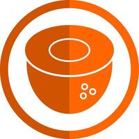 kokosnoot glyph oranje cirkel icoon vector