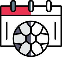 Amerikaans voetbal schema gevulde voor de helft besnoeiing icoon vector