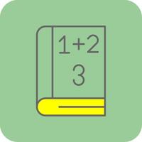 wiskunde boek gevulde geel icoon vector