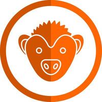 egel glyph oranje cirkel icoon vector