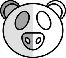 panda gevulde voor de helft besnoeiing icoon vector