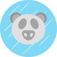 panda vlak blauw cirkel icoon vector