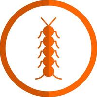 insect glyph oranje cirkel icoon vector