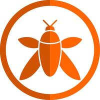 insect glyph oranje cirkel icoon vector