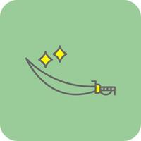 zwaard gevulde geel icoon vector