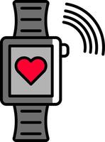 SmartWatch gevulde voor de helft besnoeiing icoon vector