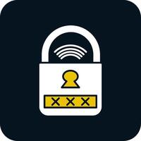 smart lock glyph twee kleuren icoon vector