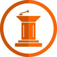 podium glyph oranje cirkel icoon vector