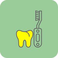elektrisch tandenborstel gevulde geel icoon vector