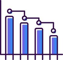 bar diagram helling gevulde icoon vector