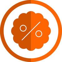 korting glyph oranje cirkel icoon vector