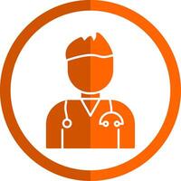 dokter glyph oranje cirkel icoon vector