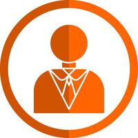 manager glyph oranje cirkel icoon vector