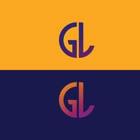 gl brief logo vector sjabloon creatief modern vorm kleurrijk monogram cirkel logo bedrijfslogo raster logo