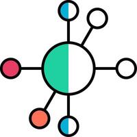 diagram gevulde voor de helft besnoeiing icoon vector