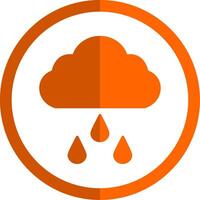 regenachtig glyph oranje cirkel icoon vector