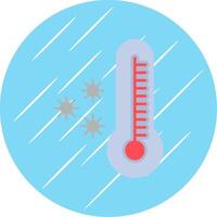 thermometer vlak blauw cirkel icoon vector