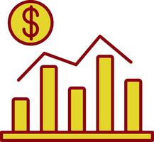 economie lijn twee kleur icoon vector