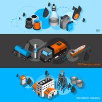 Petroleum isometrische banners vector