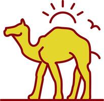 kameel lijn twee kleur icoon vector