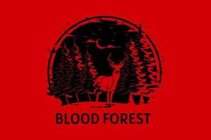 bloed bos silhouet retro ontwerp vector