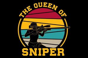 de koningin van sniper design vintage retro vector