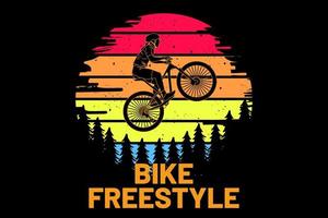 fiets freestyle ontwerp vintage retro vector