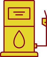 benzinestation lijn twee kleuren icoon vector