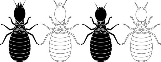soldaat en arbeider termiet icoon reeks vector