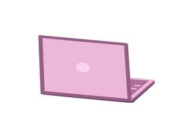 laptop roze kleur. computer, werk Bij huis en in de kantoor. Open laptop. illustratie. achtergrond geïsoleerd. vector