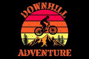 downhill avontuur ontwerp vintage retro vector