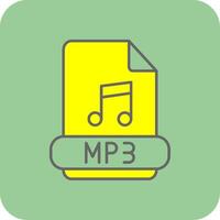 mp3 gevulde geel icoon vector